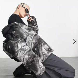 COLLUSION - Puffer Jacket in Multi Print [Men's Oversize L]